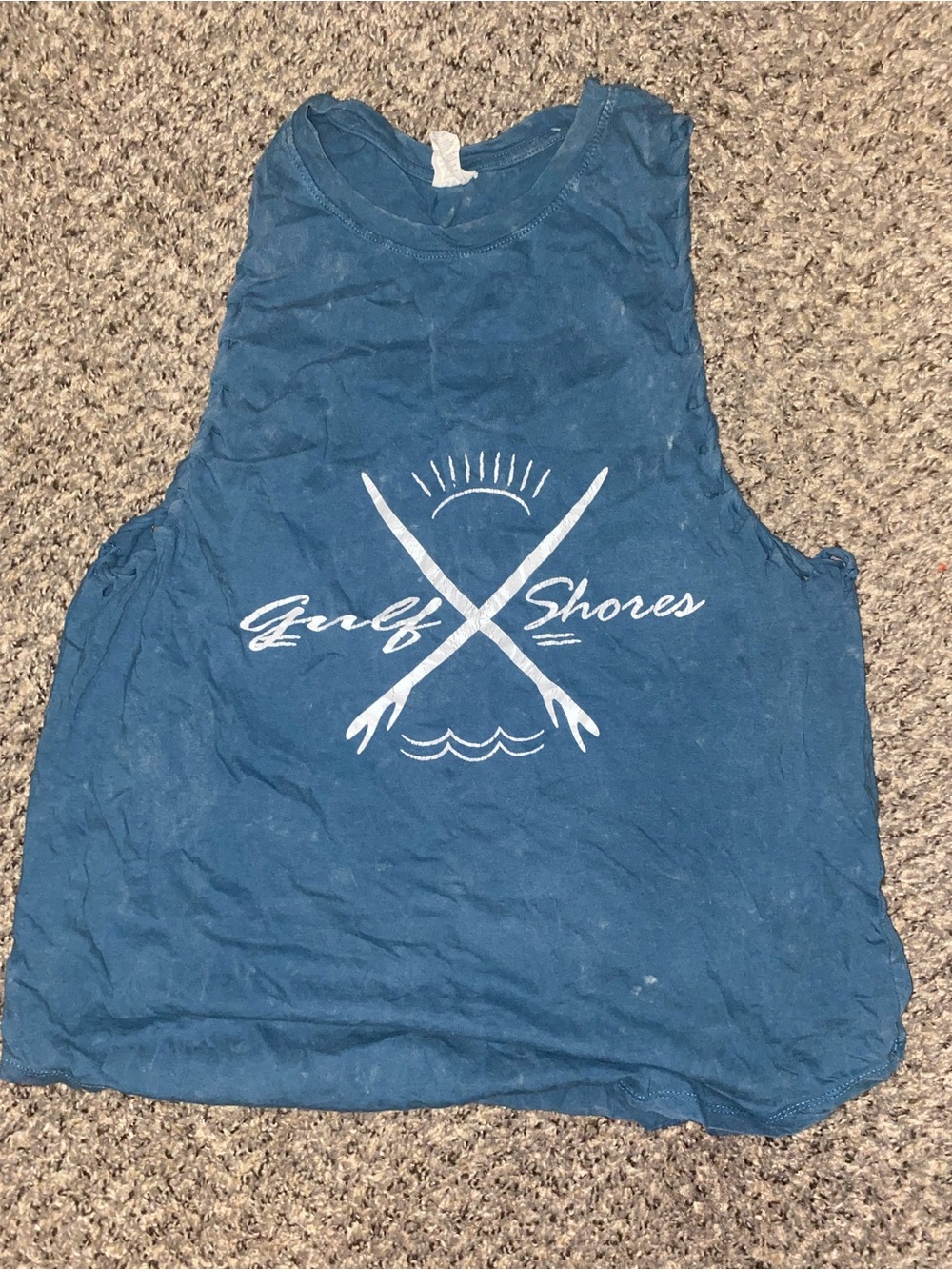 Exist Blue Tank Top with White Graphic
